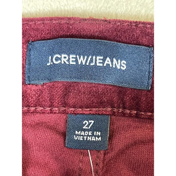 JCREW 9" high-rise toothpick jean in velvet Adult 27 Crimson Maple Womens NWT - Picture 9 of 14